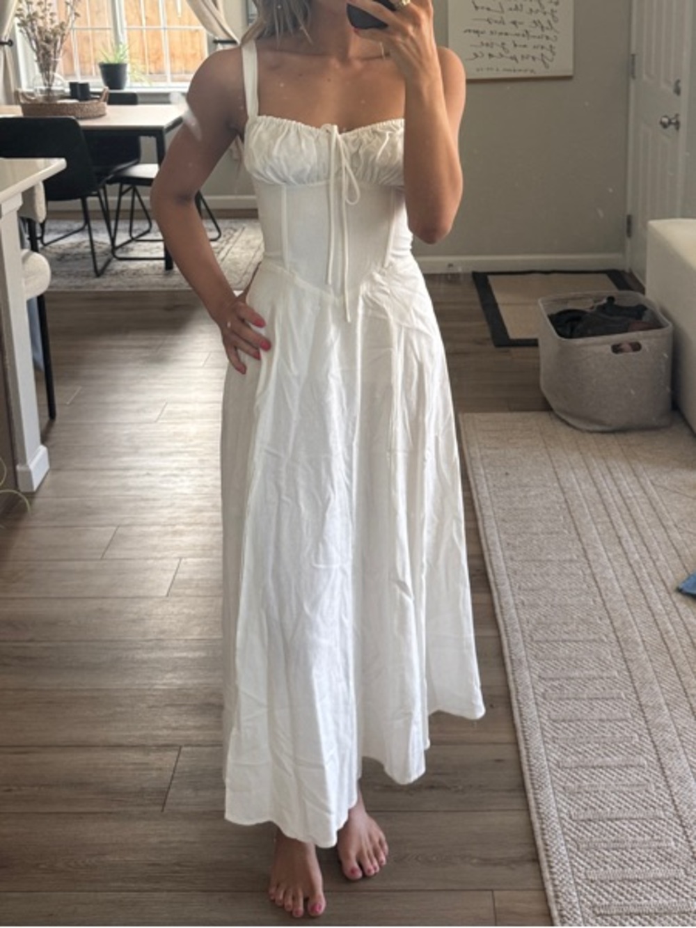 Dress Forum White Maxi Dress with Corset Bodice